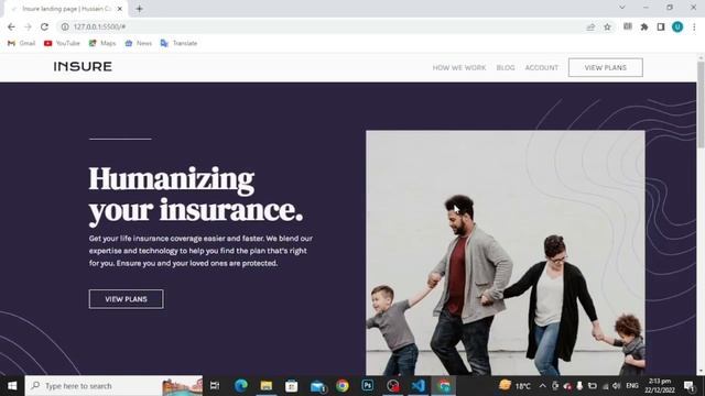 Create A Complete Responsive Website Using HTML CSS & JS | Insure Landing Page | Hussain Coders смотреть онлайн