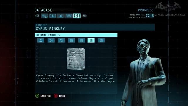 Batman: Arkham Origins - Cyrus Pinkney Plaques смотреть онлайн