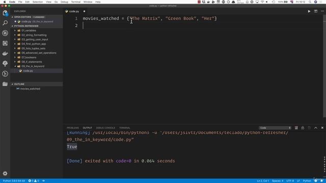 02 - A Full Python Refresher - 013 The 'in' keyword in Python смотреть онлайн