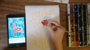 Рисуем эскиз к работе в технике Холодный батик