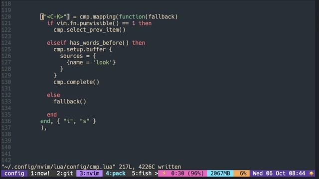 nvim-cmp #7: different completion sources for each key смотреть онлайн