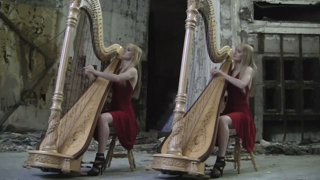 BAD ROMANCE (Lady Gaga) Harp Twins смотреть онлайн