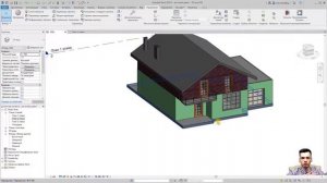 План дома в REVIT.Часть 6. Как сделать вставку из другого материала  в ревите? Как покрасить стену?