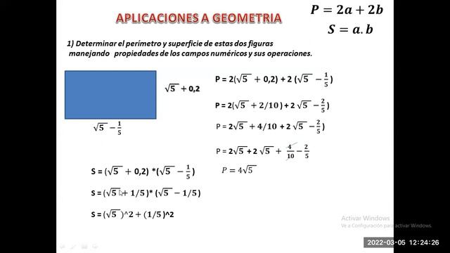 aprende a sacar un perimetro y superficie con radicales смотреть онлайн