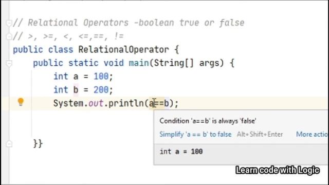 Java Programming Tutorial -14| Relational operators in Java with coding examples| Java Basics смотреть онлайн