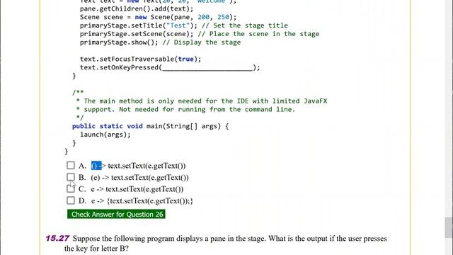 Daniel Liang Java Chapter 15 Multiple Choice Questions Part 2 смотреть онлайн