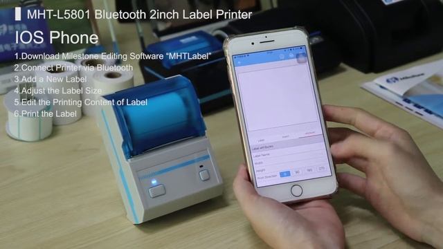 Thermal Label Printer with Free Editing Software MHT-L5801 Portable Printer смотреть онлайн