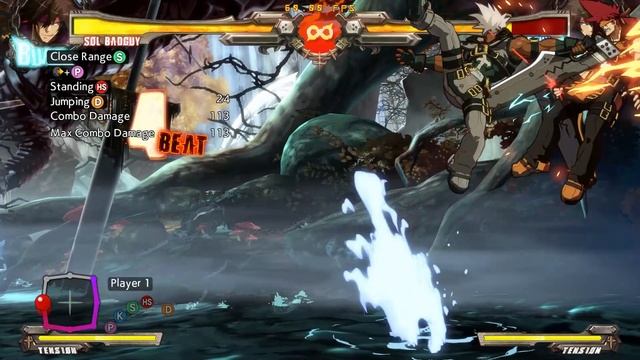 Guilty Gear Xrd REV2 - Sol BnB combo - corner conversion [Beginner] смотреть онлайн
