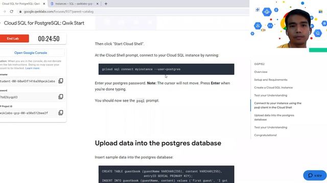 Cloud SQL for PostgreSQL: Qwik Start - qwiklabs смотреть онлайн
