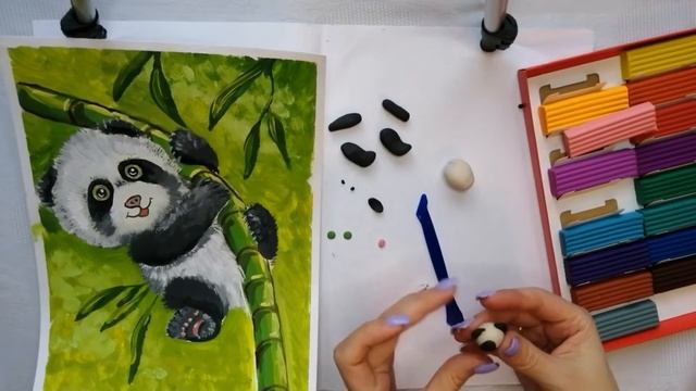 заРИСУЙ и заЛЕПИ - лепим панду из пластилина вместе! смотреть онлайн