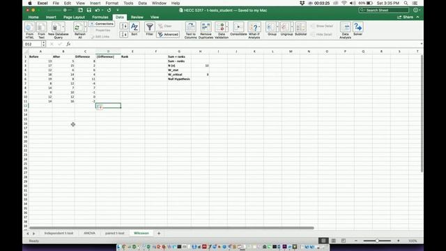 Wilcoxon Rank Sum Test: Theory and Tutorial in Excel смотреть онлайн