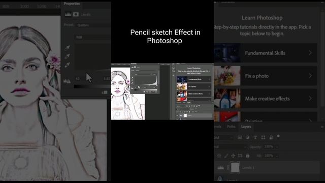 Pencil sketch effect in Photoshop#PhotoshopShortCuts#PhotoshopForBeginners смотреть онлайн