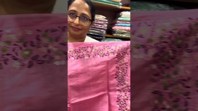 Pure Tussar sarees with embroidery/ WhatsApp to order 9074244276 смотреть онлайн