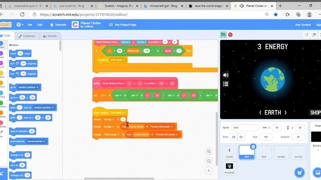 How to hack planet clicker on sratch! смотреть онлайн