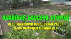 Шашлык, бассейн, огород. Отдыхаем после посадочных работ, обзор огорода и текущих работ