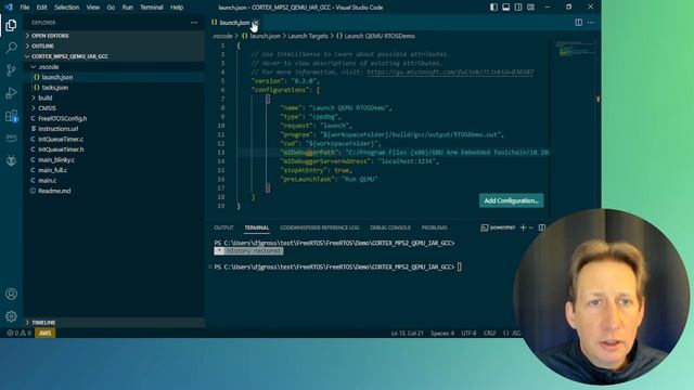 Debugging FreeRTOS with QEMU in VSCode смотреть онлайн