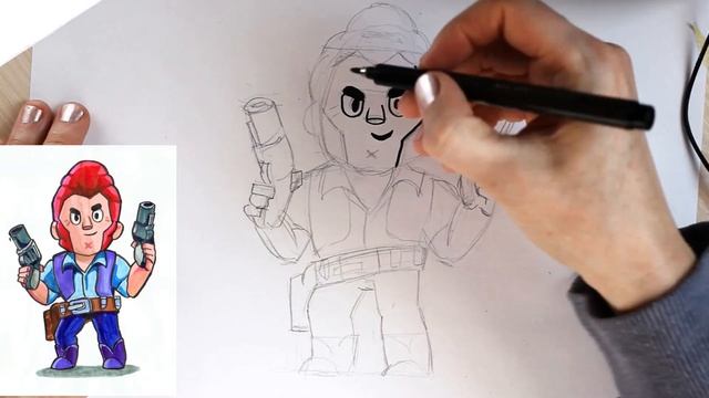 Как нарисовать Кольта из Brawl Stars - How to draw Colt смотреть онлайн