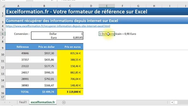 Comment récupérer des informations depuis internet sur Excel et sans macro VBA смотреть онлайн