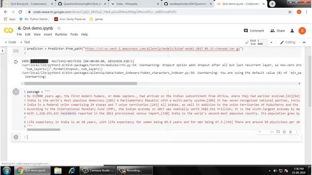 How to create Question Answering Allen NLP Bot. No training needed. Using Python. смотреть онлайн