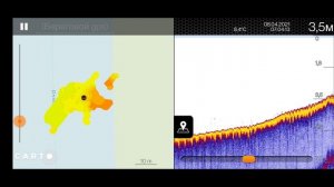Запись рельефа дна эхолотом deeper cirp+