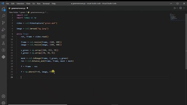 How To Remove Green Screen Using Python CV2(OPENCV)(full code) смотреть онлайн
