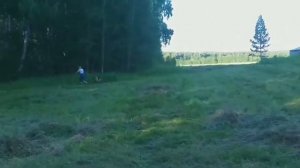 КОННЫЕ ГРАБЛИ НА САМОДЕЛЬНОМ ТРАКТОРЕ.