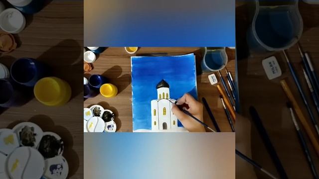 Рисунок "Рождественская ночь". Мастер-класс. смотреть онлайн