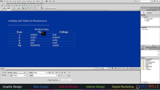 Tables in Dreamweaver learn how to import form word and excel смотреть онлайн