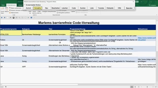 Excel VBA: Menü erstellen mit einer Userform - barrierefreie Softwareentwicklung смотреть онлайн