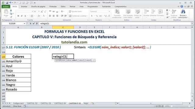 5.12 Función Elegir: Fórmulas y Funciones en Excel смотреть онлайн