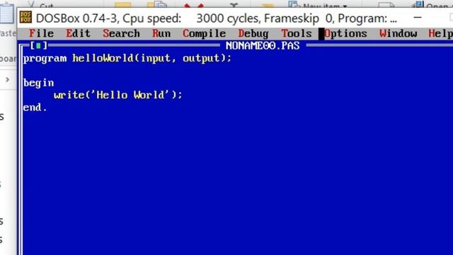 Installing turbo pascal with Dos Box and Hello World! in Pascal смотреть онлайн
