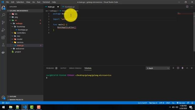 3. Setting up mvc project structure in Golang смотреть онлайн