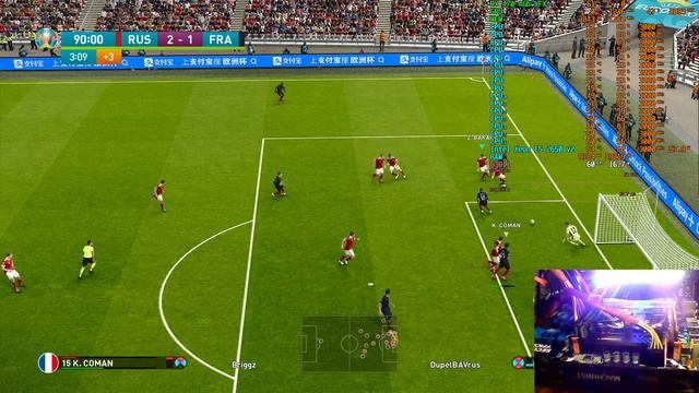 Тест Intel Xeon E5 2650v2 + RX470 4Gb + MACHINIST X79 Z9-D7 BR. Стрим через CPU. Без Vsync. PES21.