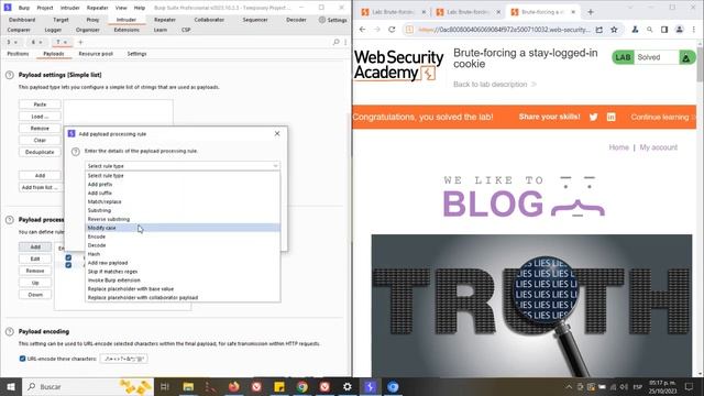 BurpSuite Lab Brute Forcing A Stay Logged In Cookie