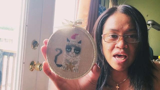 Flosstube update: FFO cross stitch projects - Lavender and lace, mandala embroidery, grumpy kitty смотреть онлайн