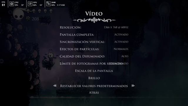 Hollow Knight - Intel Core i5 1035G1 / MX130 2GB -- VSync Off/On -- смотреть онлайн