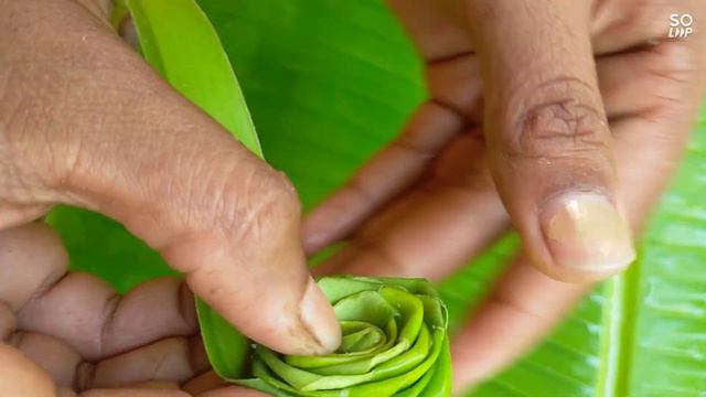 Coconut Leaf Craft| Making of Green Rose from Coconut Leaf | Banana leaf Green Rose | Green Rose смотреть онлайн