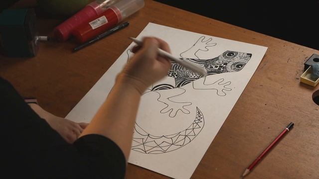 Рисунок гелевой ручкой. смотреть онлайн