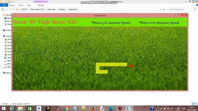 Snake game in python with using pygame. смотреть онлайн