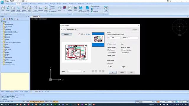 pdf to dwg CAD in nanoCAD Mechanica смотреть онлайн