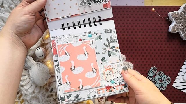 Зимний мини-альбом на пружине. Скрапбукинг смотреть онлайн