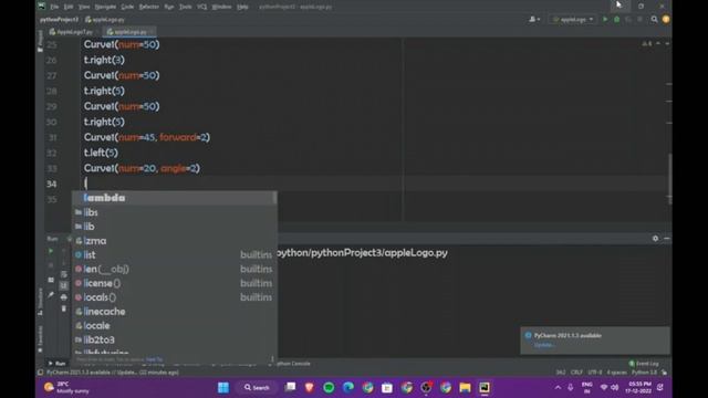 Drawing Apple logo using Turtle || Python смотреть онлайн
