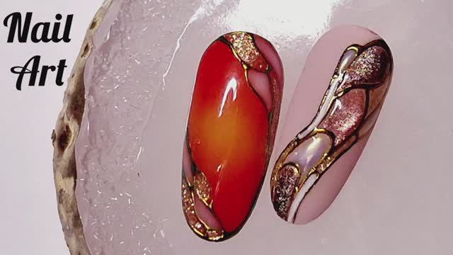 Праздничный осенний маникюр. МК смотреть онлайн