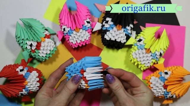 Модульное оригами Совята: самый простой способ! смотреть онлайн