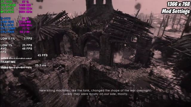 Battlefield 1 / Gt 1030 (All Settings) Game Tasted. смотреть онлайн