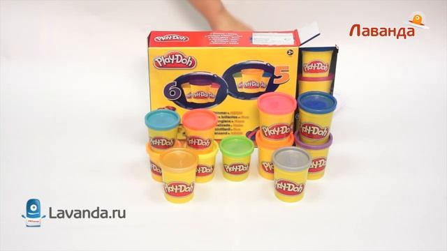 Набор пластилина из металлических и неоновых цветов PLAY DOH смотреть онлайн