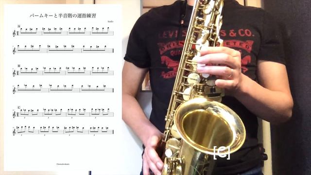 パームキーと半音階の運指練習