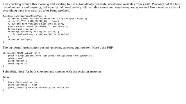 Code Review: Sanitzing input on form submit with PHP смотреть онлайн