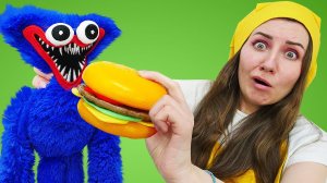 Кухня с Барби — готовим бургер для Хаги Ваги! Классные видео для девочек про игры в куклы