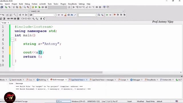 String Concepts | Input Methods | Namespace in CPP programming | Prof.Antony Vijay смотреть онлайн